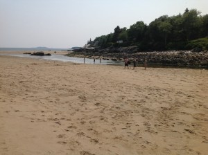 looking along the "river" lagoon toward the ocean