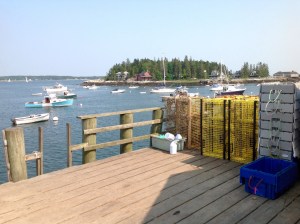 view from the dock of the Five Islands Lobster House.